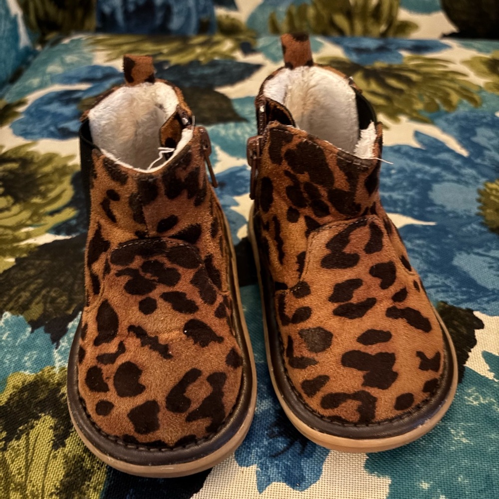Leopard Print Kids Boots